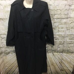 Vintage Forecaster Black Nylon Trench Coat